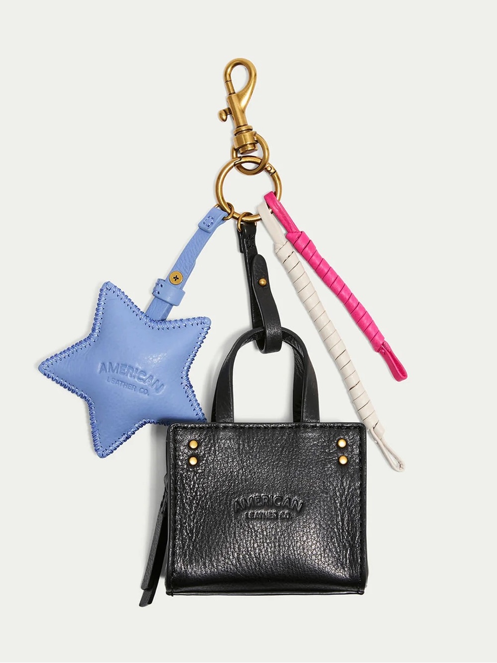 New NWT American Leather Co Charms set purse keychain blue star tiny bag cute - Picture 2 of 10
